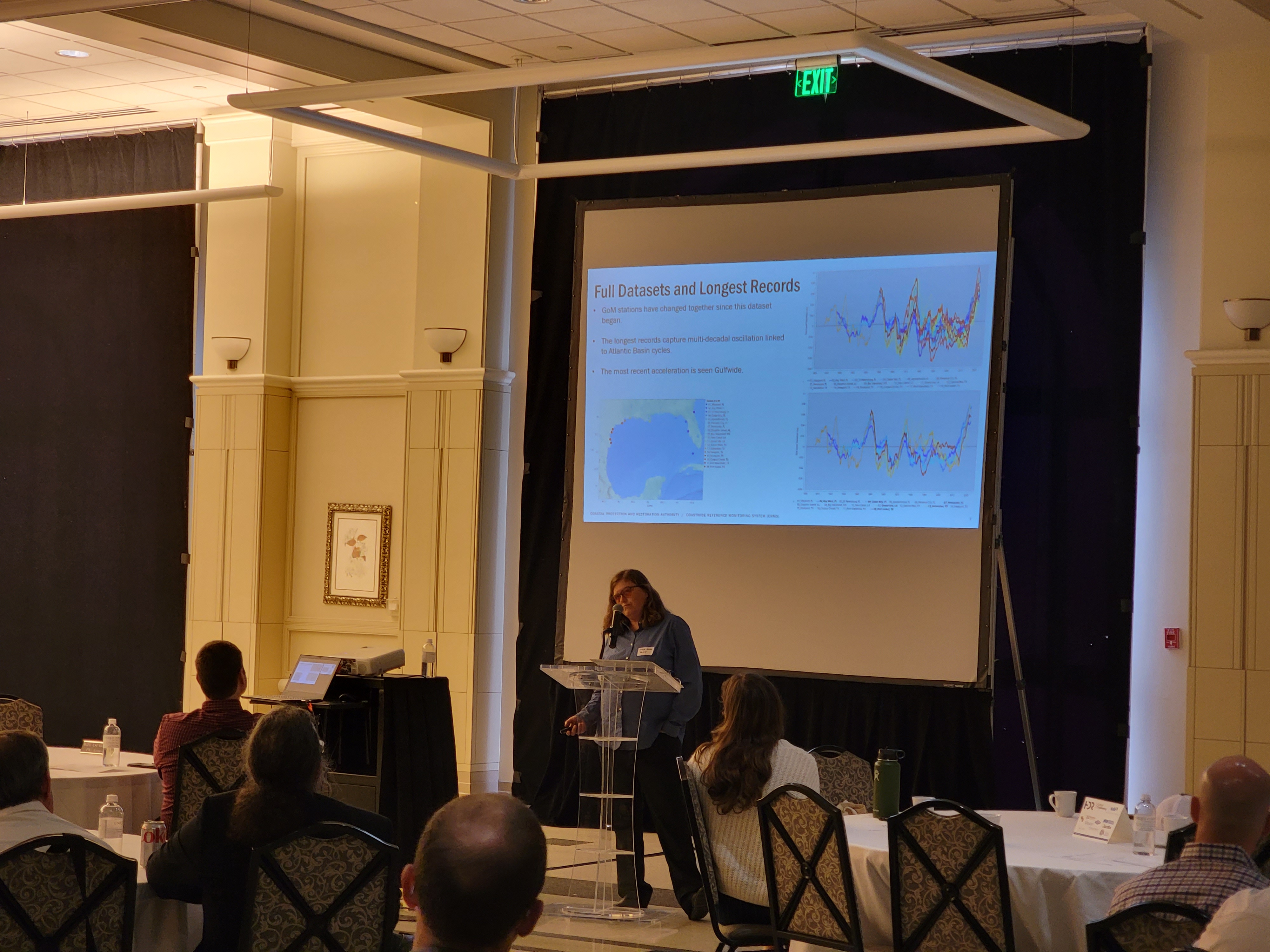 The Coastal Protection and Restoration Authority’s Leigh Anne Sharp discussing Local Gulf Sea Level Rise events and implications for the future.