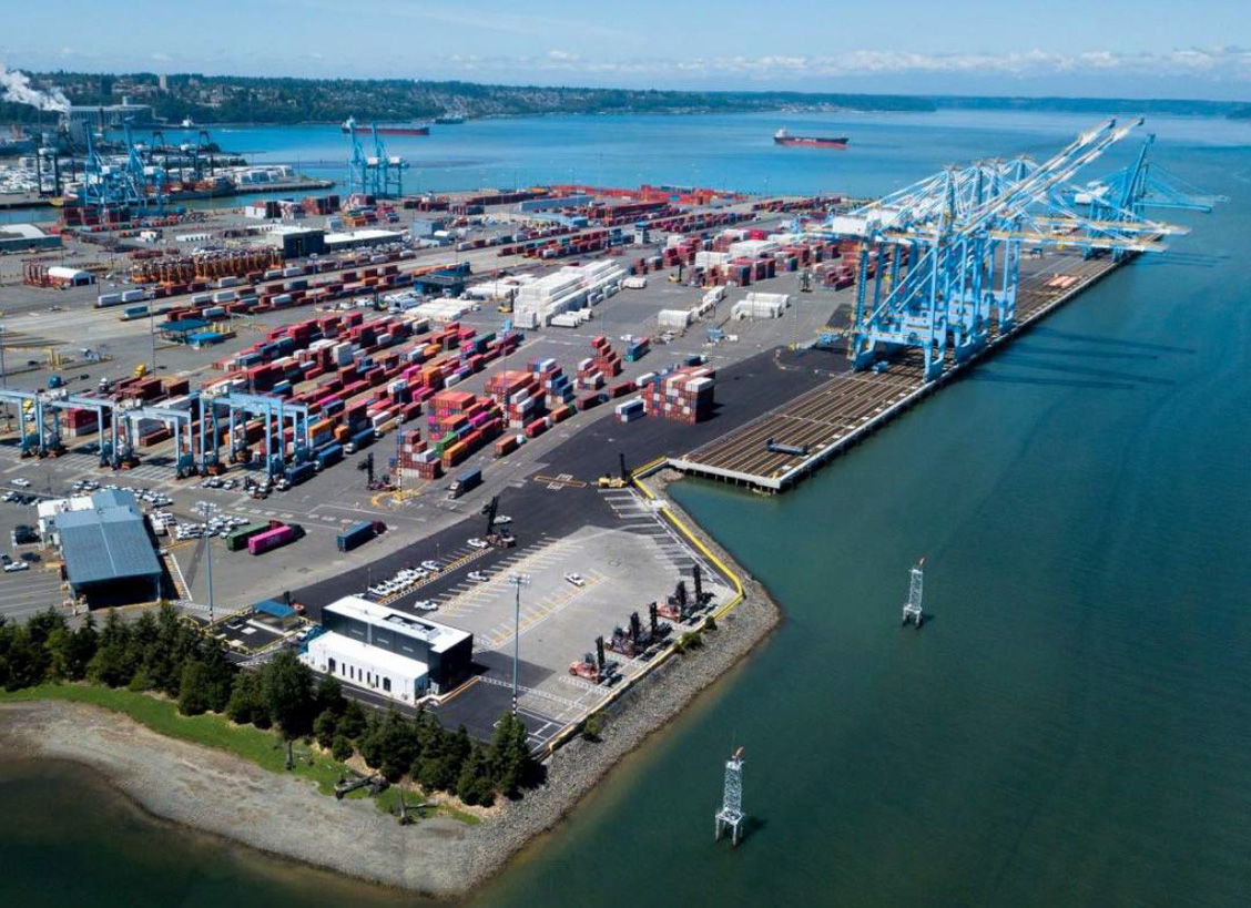 Aerial view of Port of Tacoma Pier 4