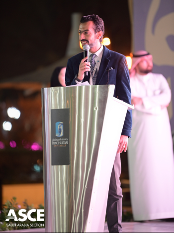 One person standing at a podium giving a speech. 