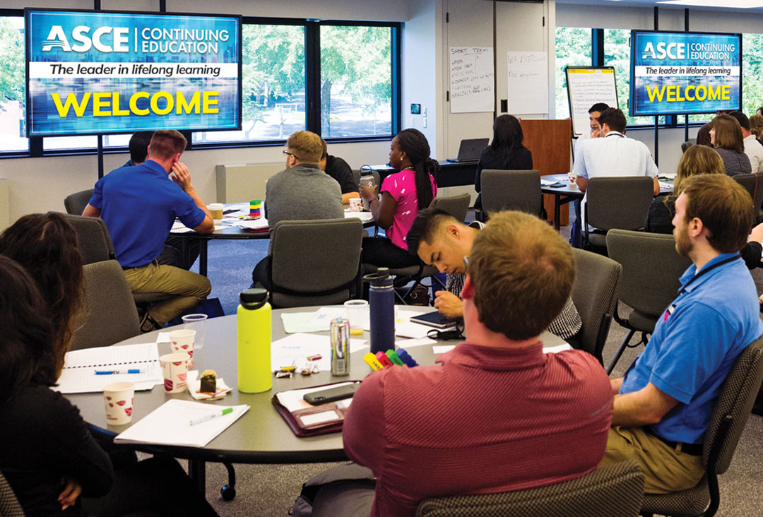 In-session classroom at ASCE Headquarters in Reston, Va