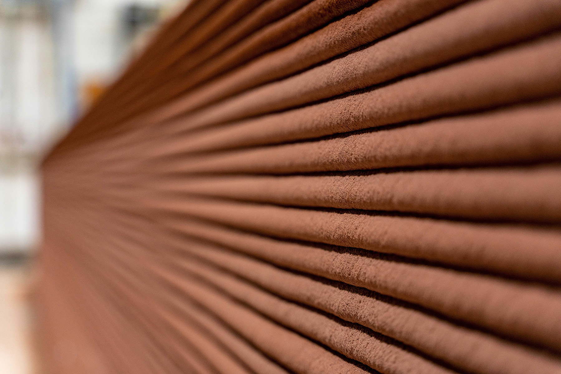 The multiple layers of a 3D-printed wall are shown.