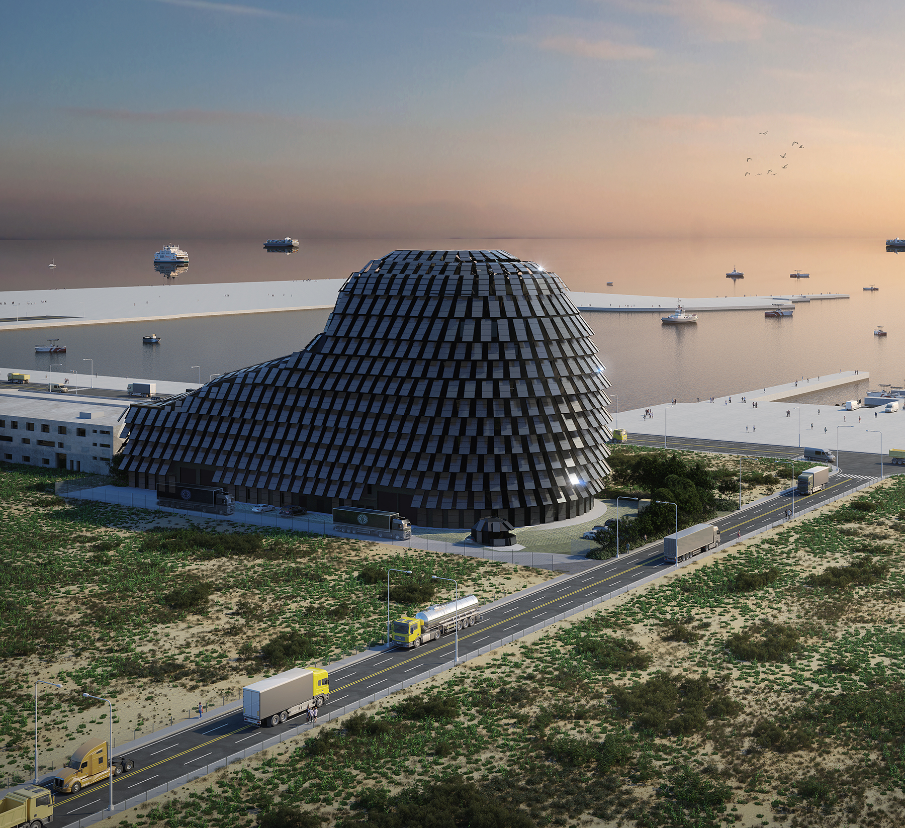 EXTERIOR SHOT WITH WATER  (Image © MVRDV )  