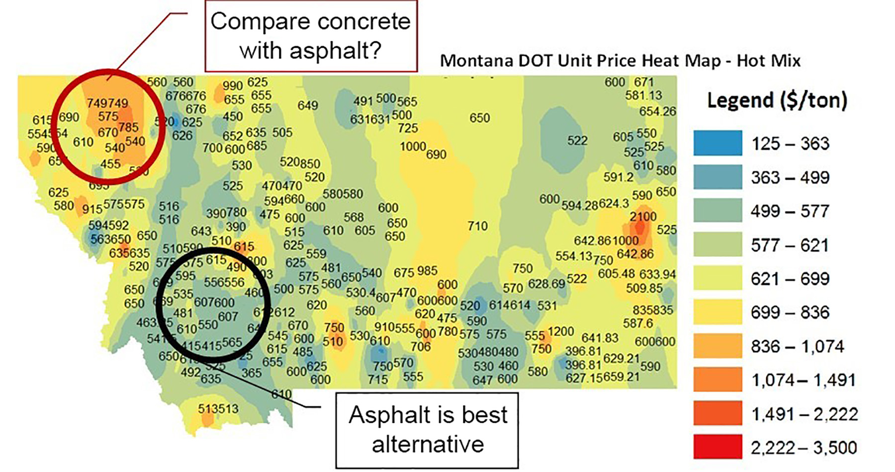 Image shows a map of Montana with different regions of the state in different colors.