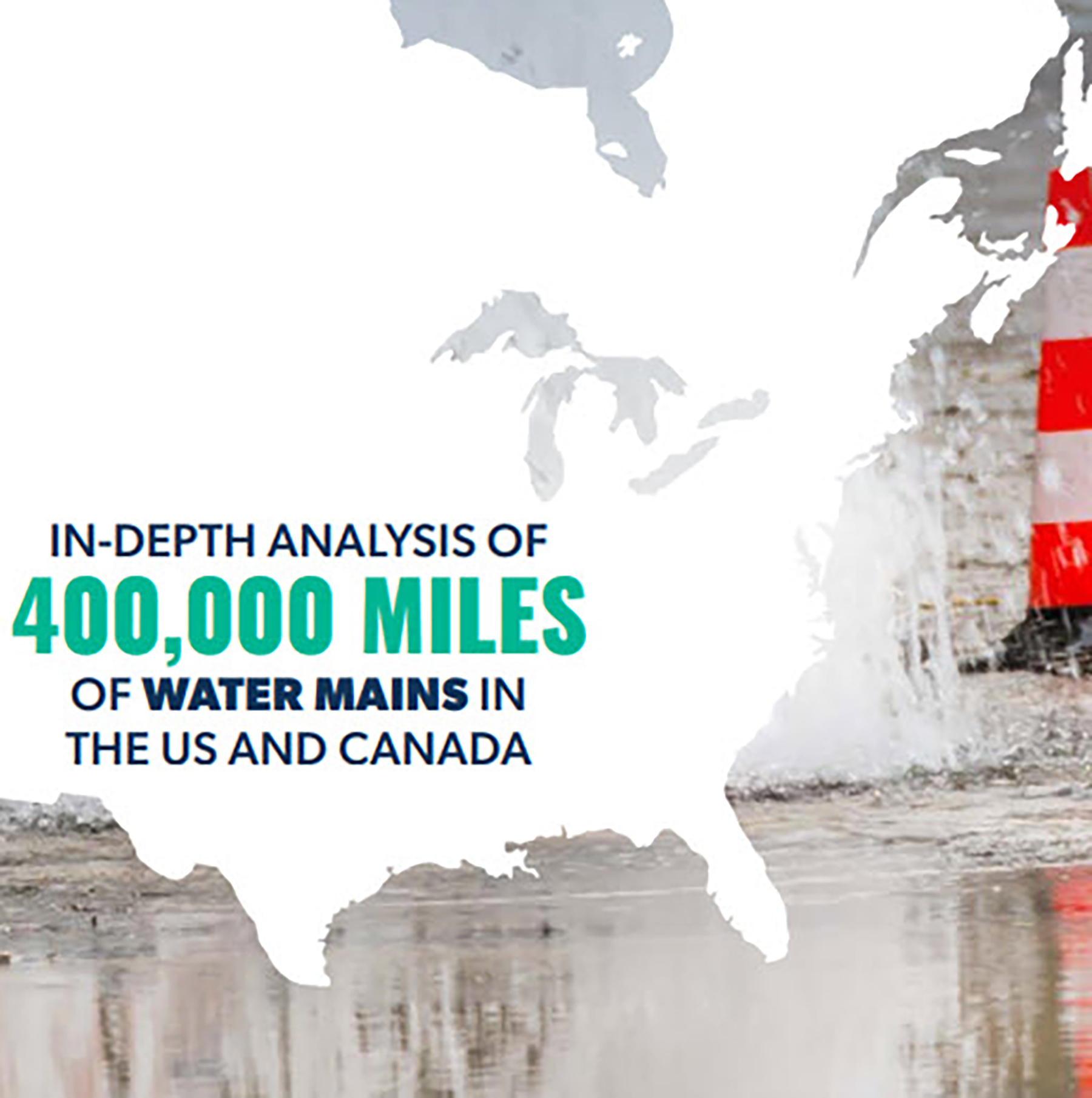 map of United States and Canada lain over water leaking from the ground